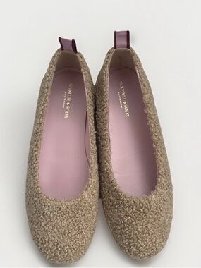 Scotch & Soda Beige Bouclé Ballet Flats with Pink Insole